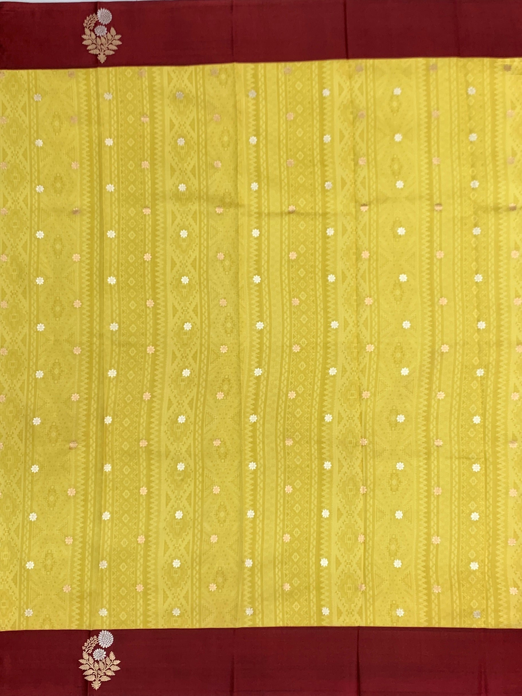 Printed Raw Mango Silk Saree with Contrast Border