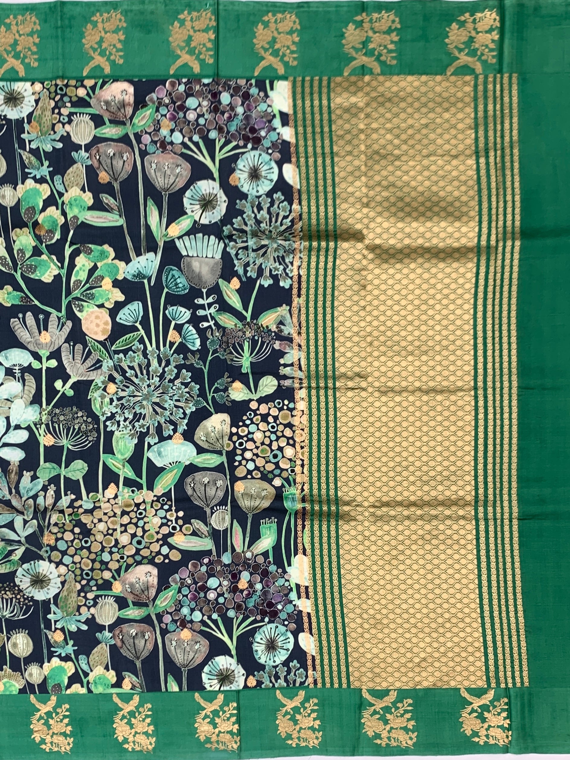 Digital Printed Raw Mango Silk Saree