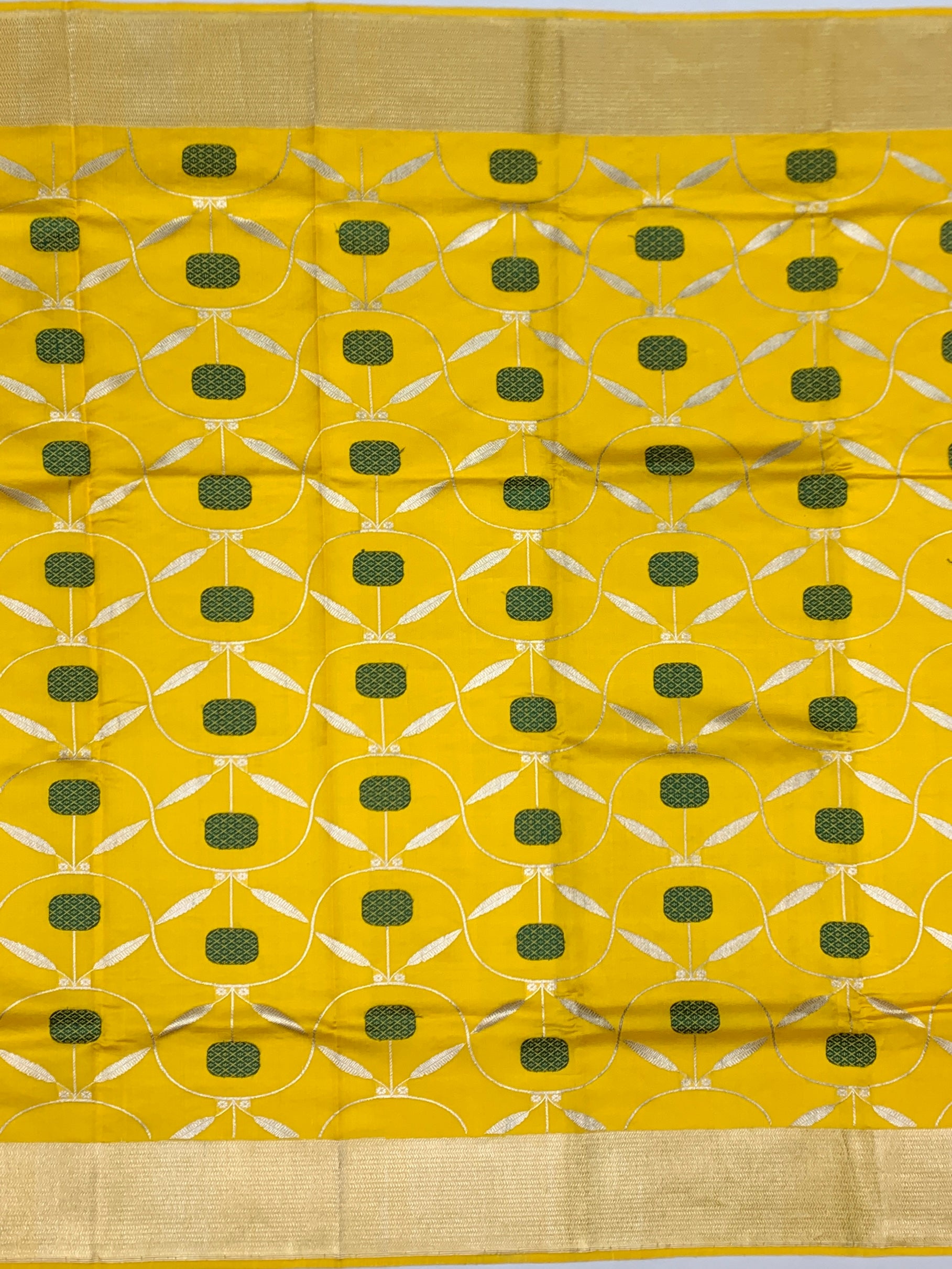 Radiant Yellow Chanderi Silk Saree with Elegant Floral Butis