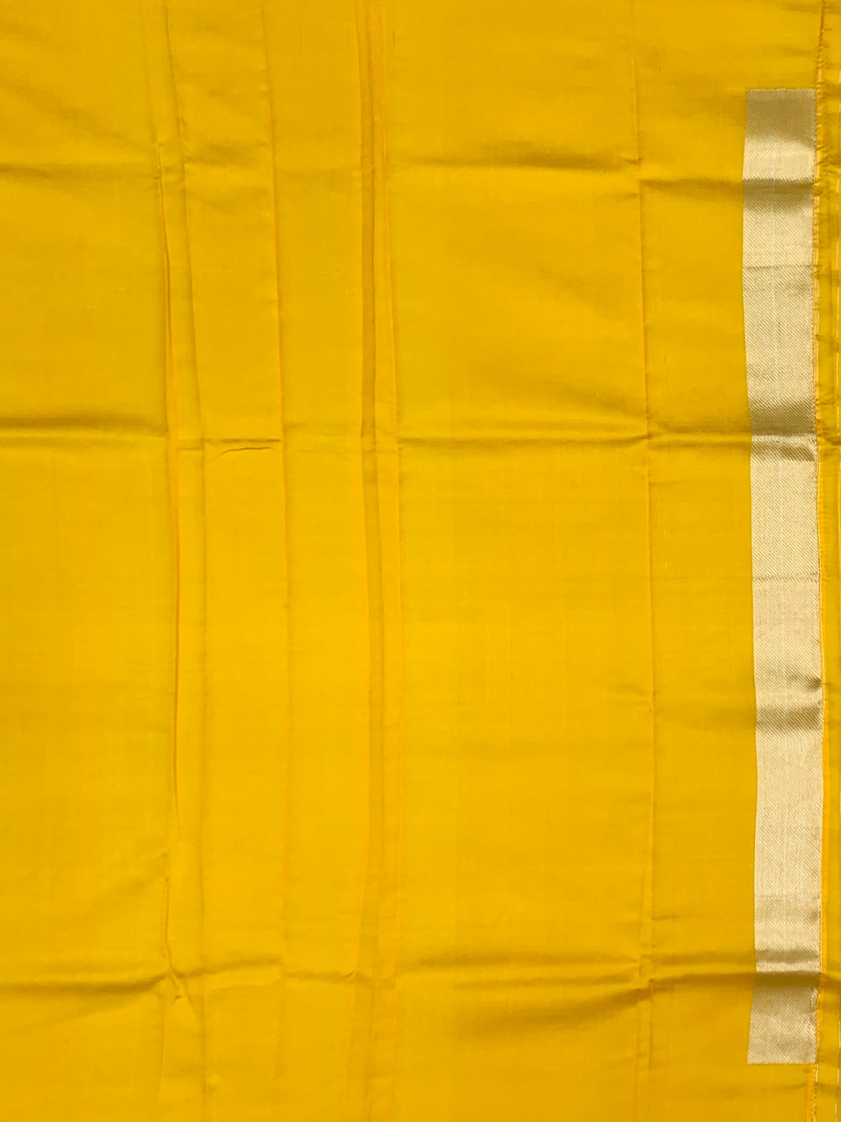 Radiant Yellow Chanderi Silk Saree with Elegant Floral Butis