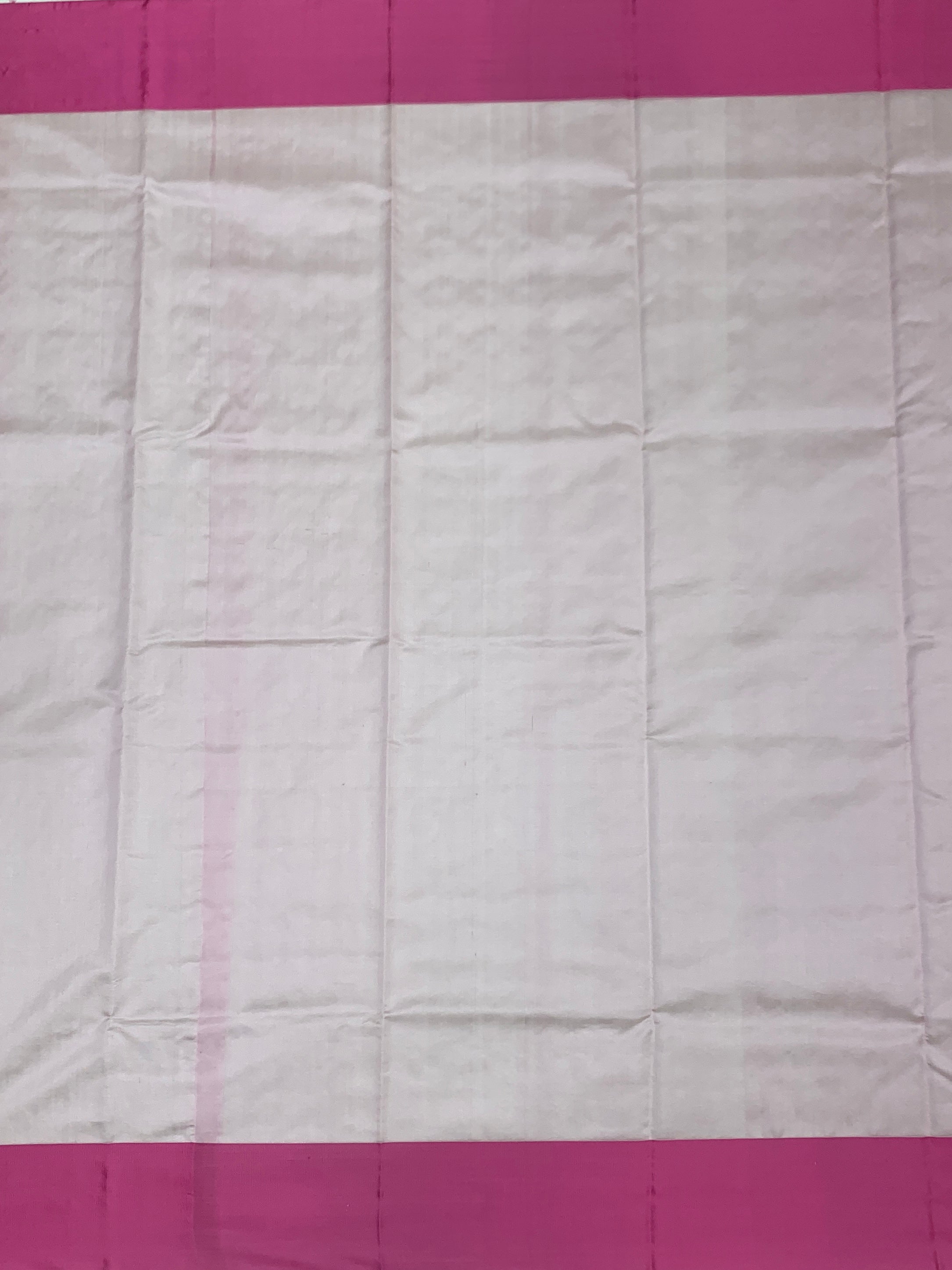Handwoven Chanderi Silk Saree in Soft Blush and Magenta