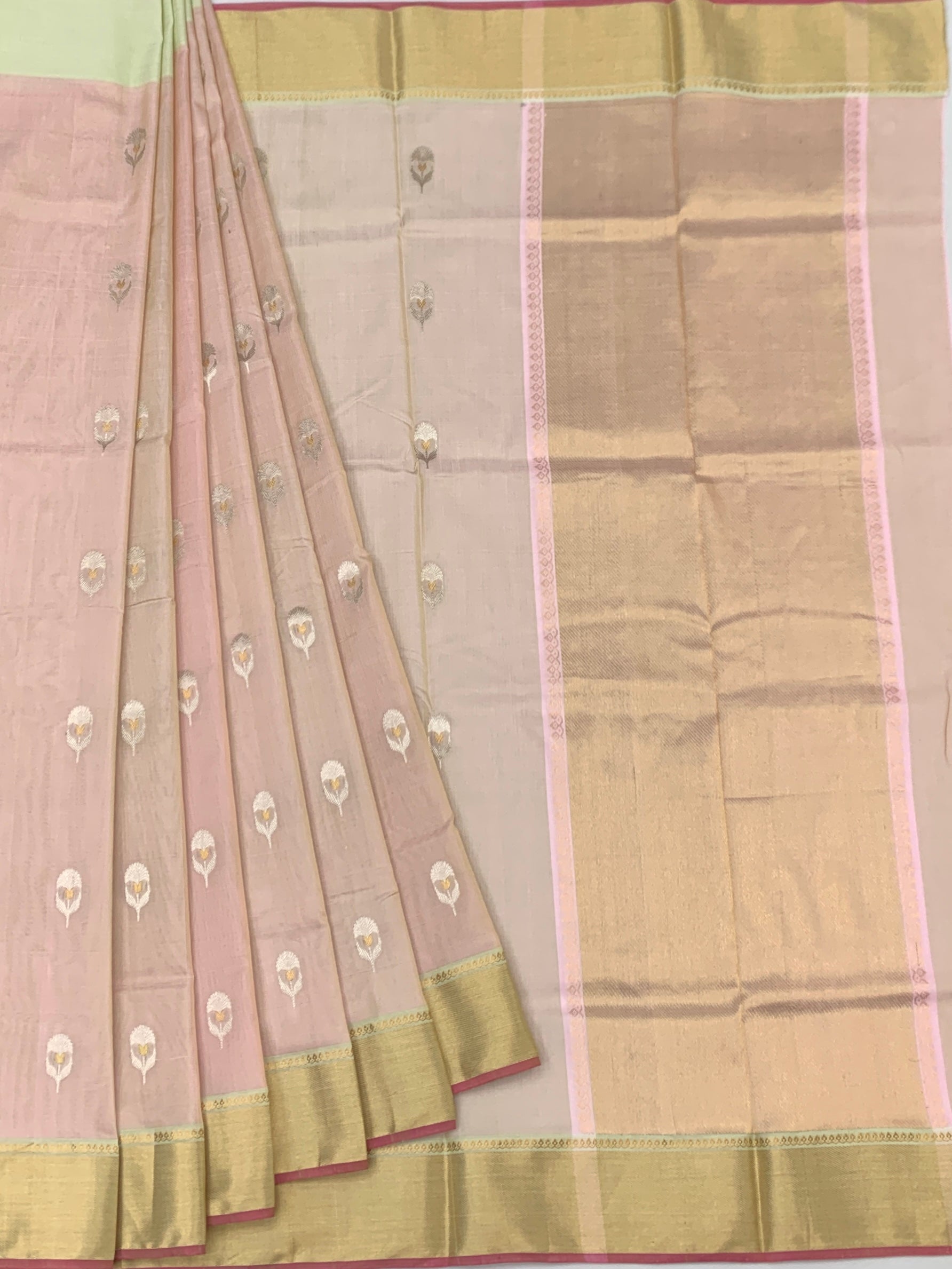 Chanderi Silk Saree Mango-Yellow In Colour
