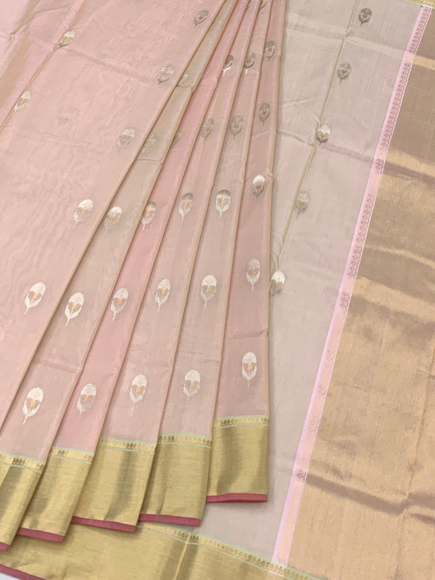 Chanderi Silk Saree Mango-Yellow In Colour