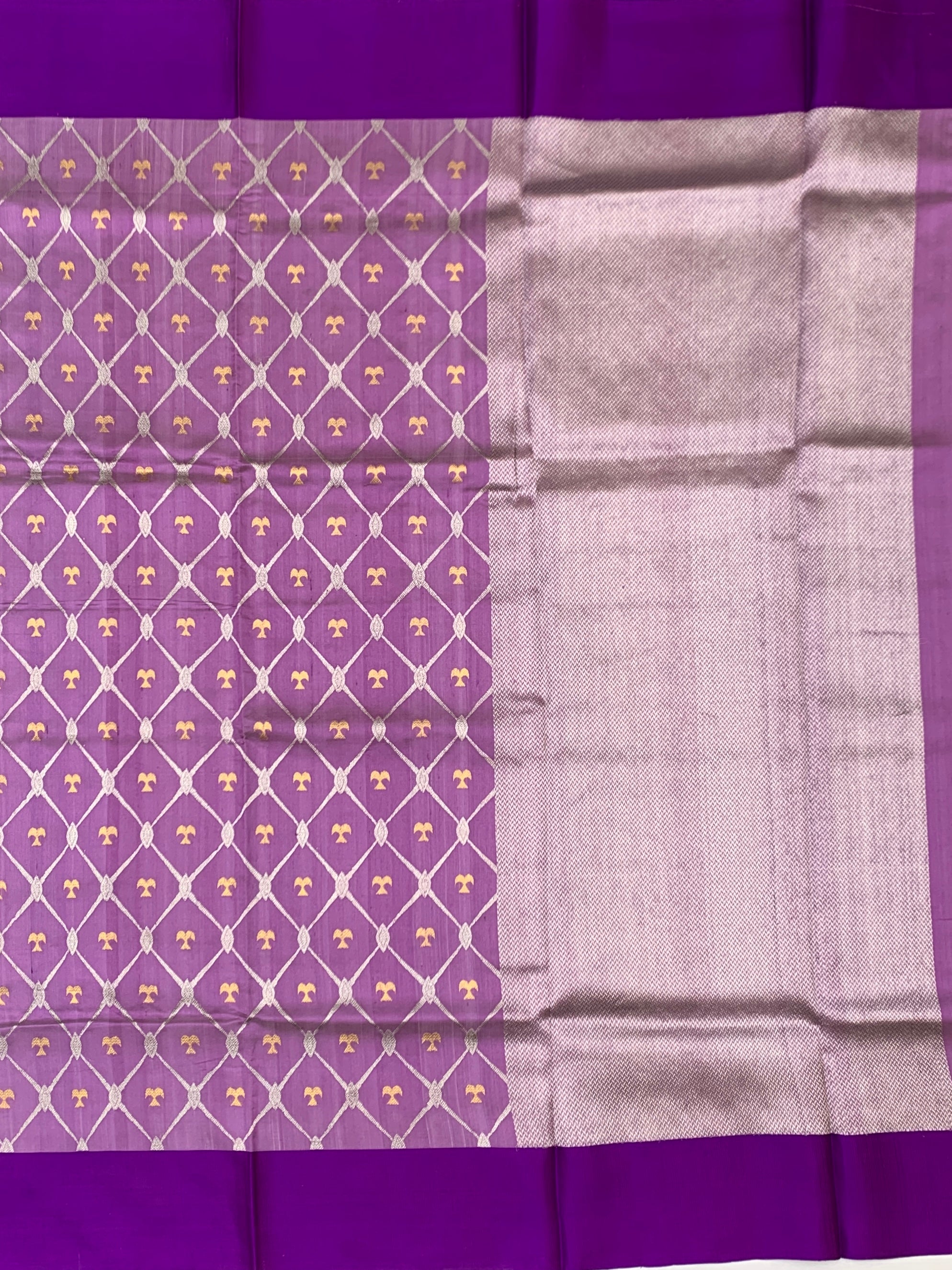 Exquisite Lilac & Royal Purple Chanderi Silk Saree