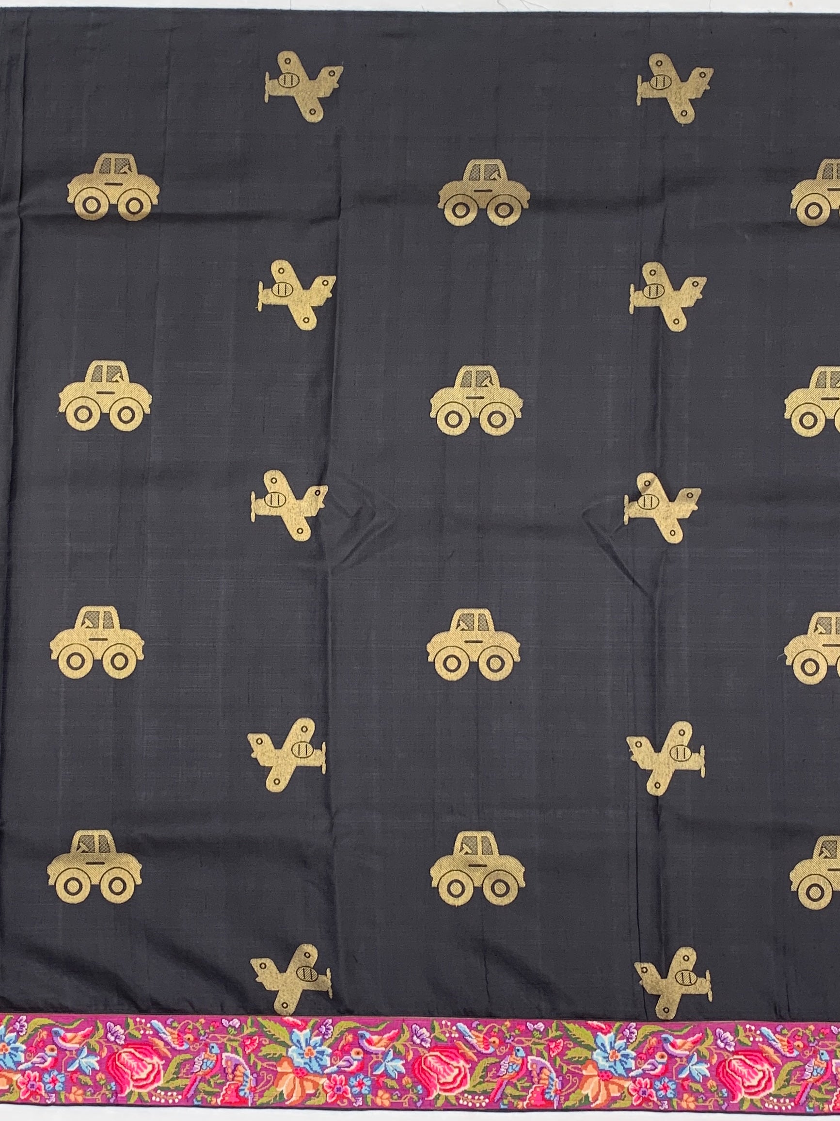 Fusion Kanjeevaram Silk Saree with Embroidered Border