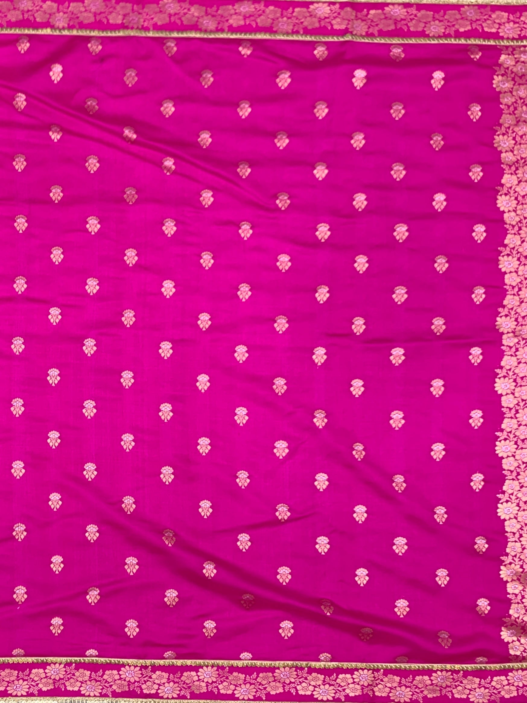 Vibrant Rani Pink Fusion Chanderi Silk Saree with Sequin Border