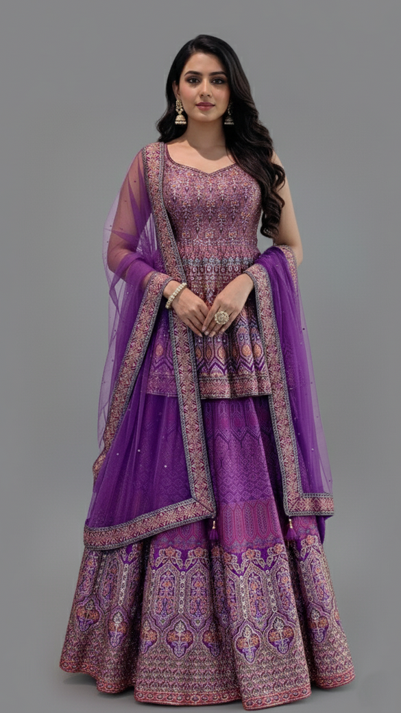 Sharara Dress Purple In Colour