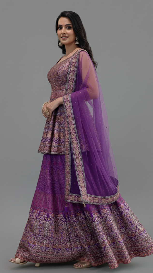 Sharara Dress Purple In Colour