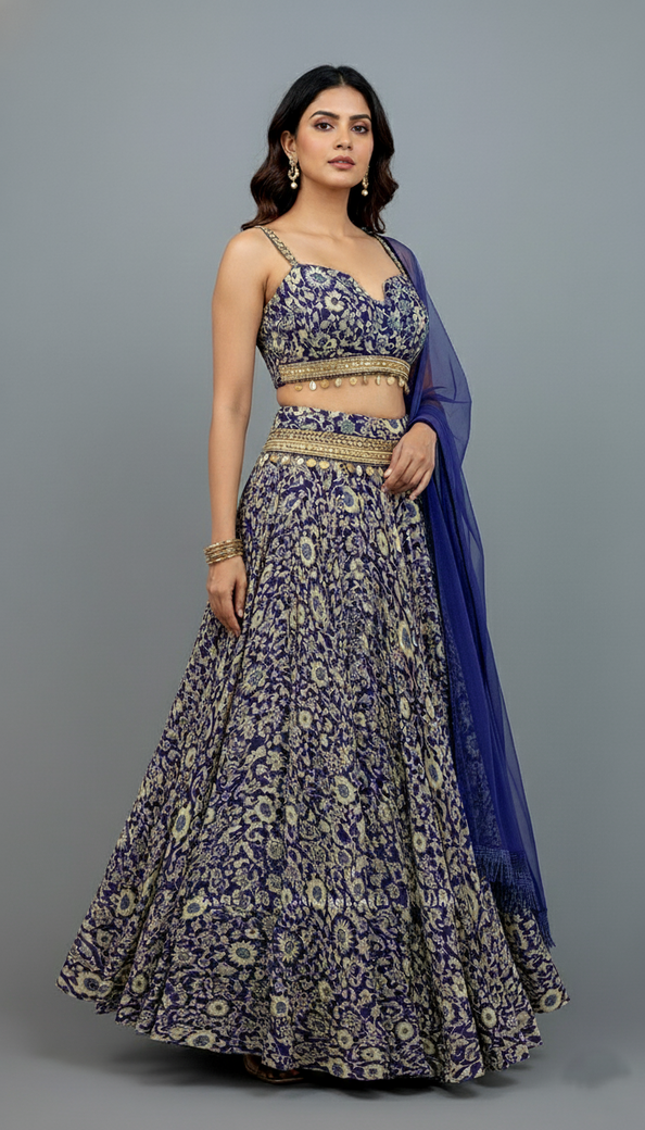 Georgette Floral Lehenga