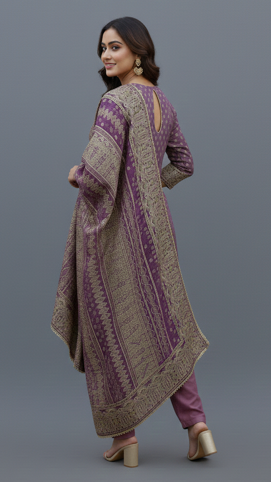 Straight Suit Set In Multi-Colour