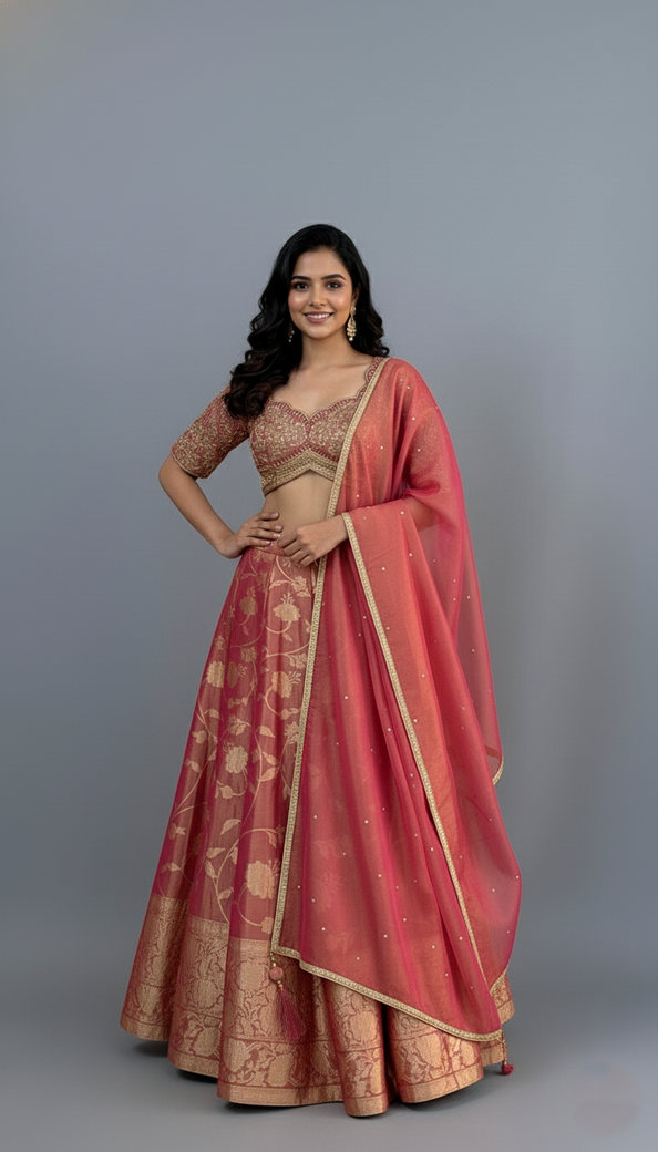 Tissue Banarasi Lehenga