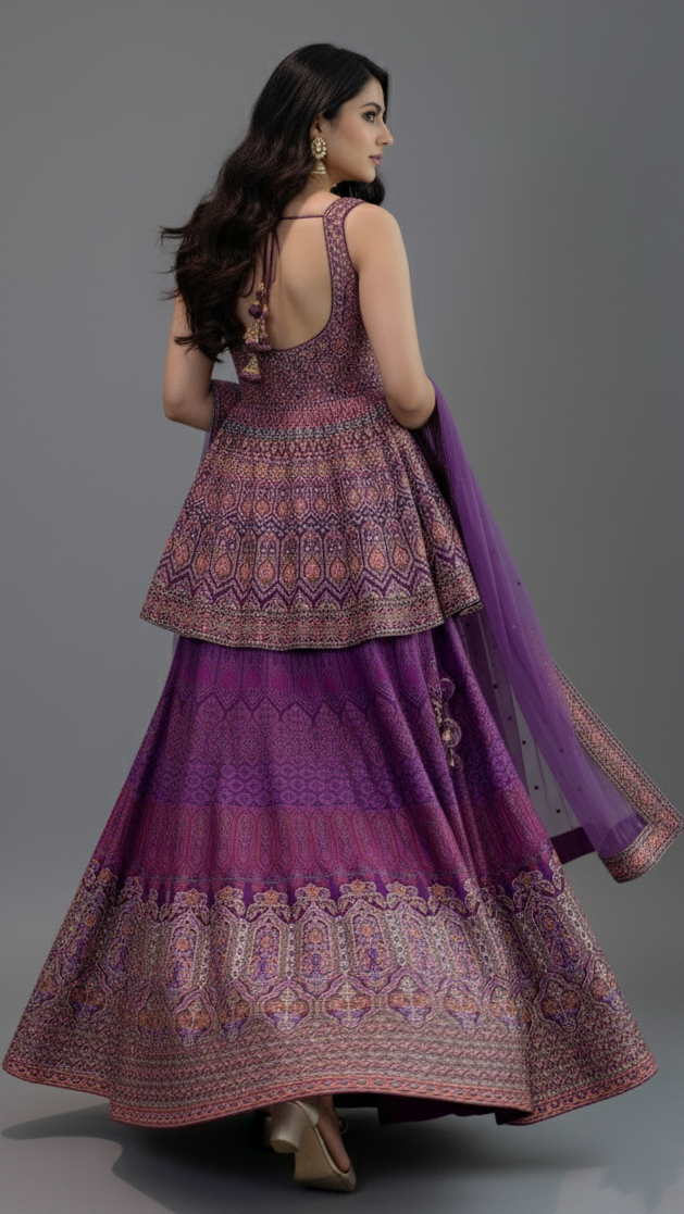Sharara Dress Purple In Colour