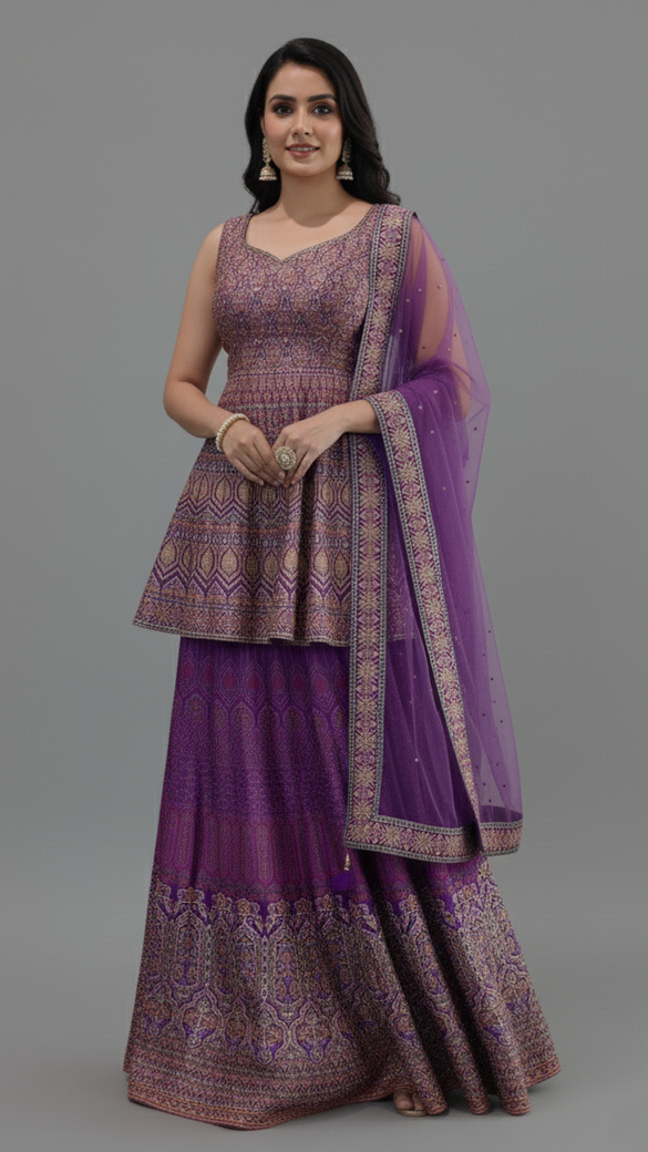 Sharara Dress Purple In Colour