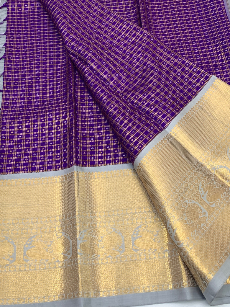 Kanjeevaram Silk Saree Purple In Colour