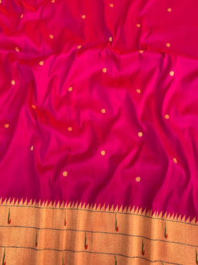 Paithani Saree Hot-Pink In Color