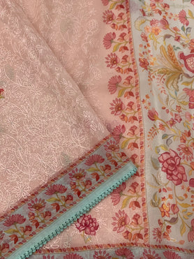 Organza Saree Peach In Colour