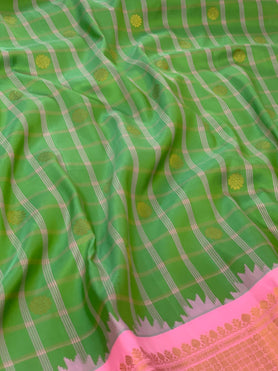 Gadwal Pattu Saree Pastel-Green In Colour