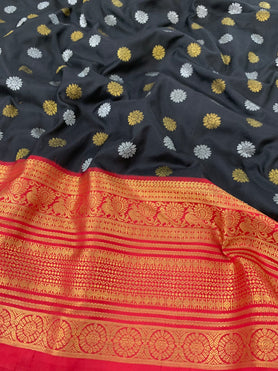 Kanjeevaram Silk Saree Black In Colour
