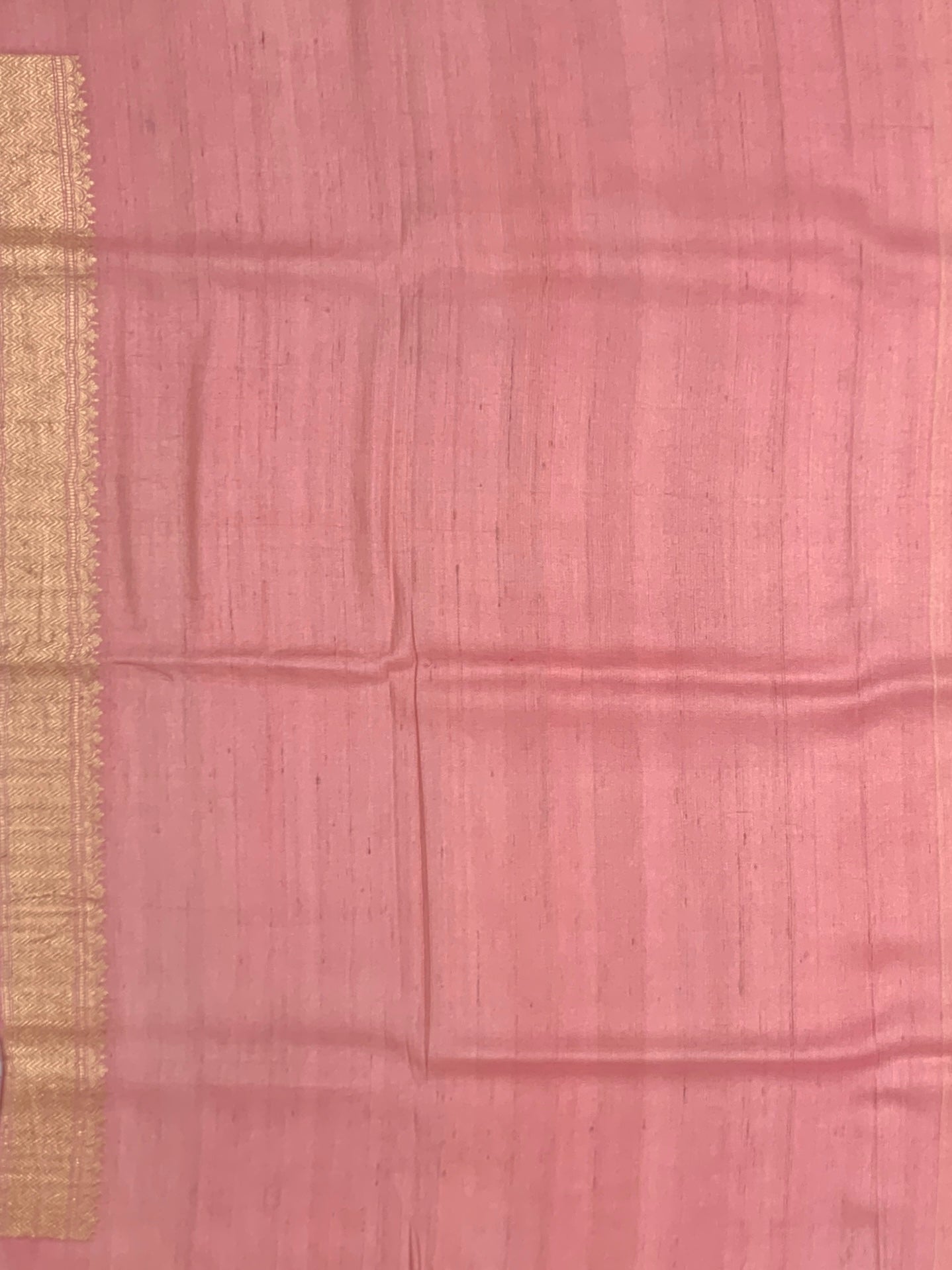 Midnight Navy Tussore Georgette Saree with Meenakari Botanicals and Rose Pink Pallu