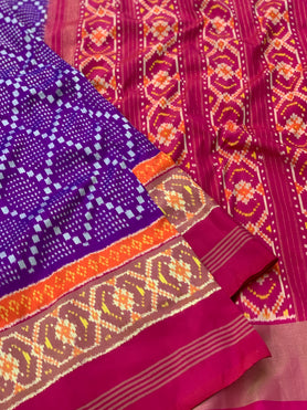 Ikat Saree Purple In Colour