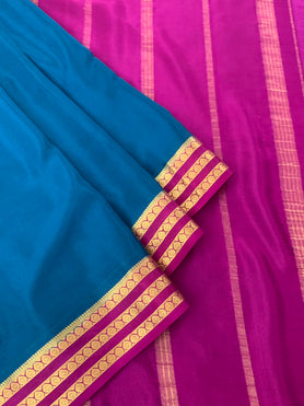 Mysore Silk Saree Blue In Colour