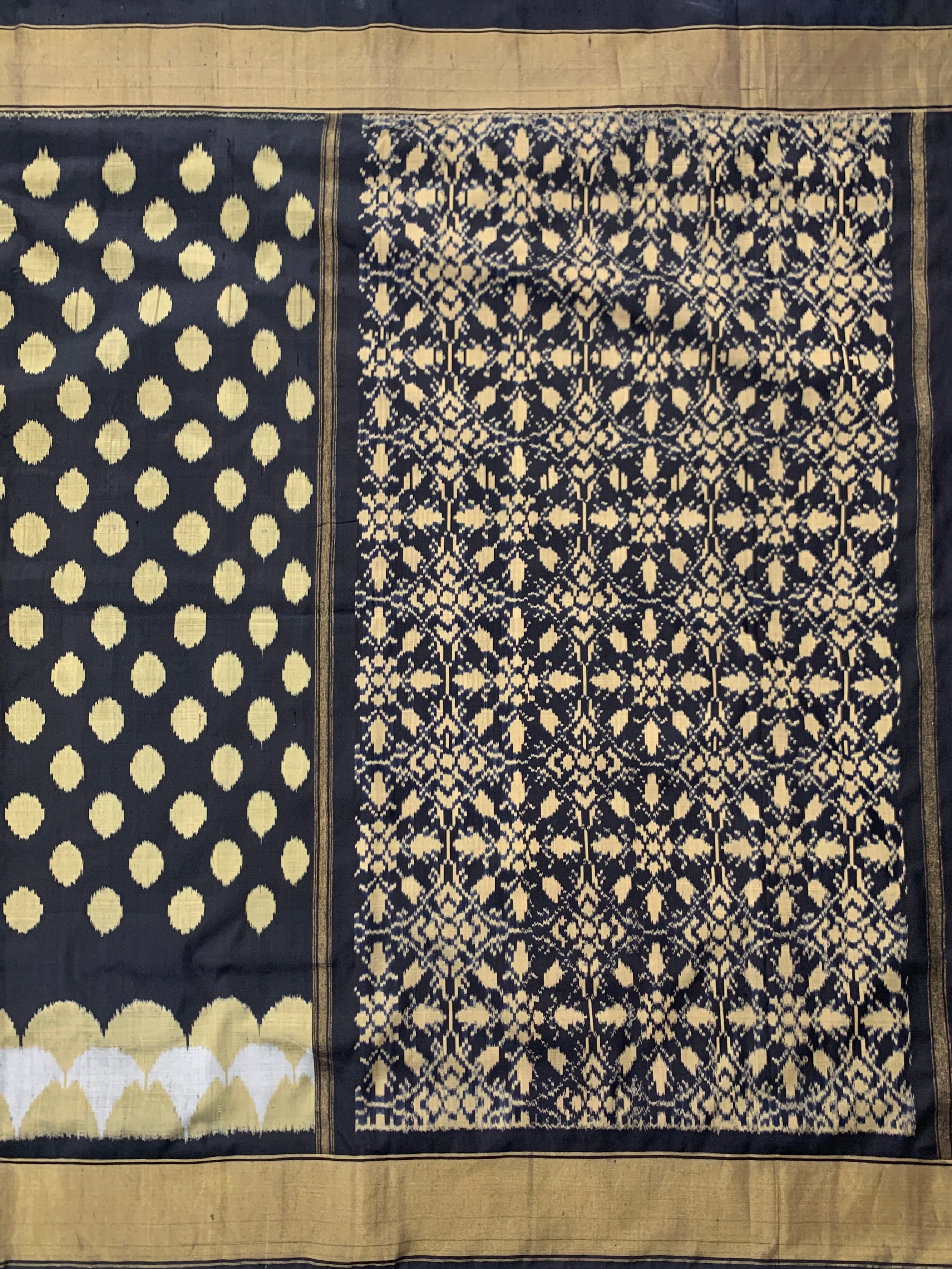 Ikat Saree Black In Colour
