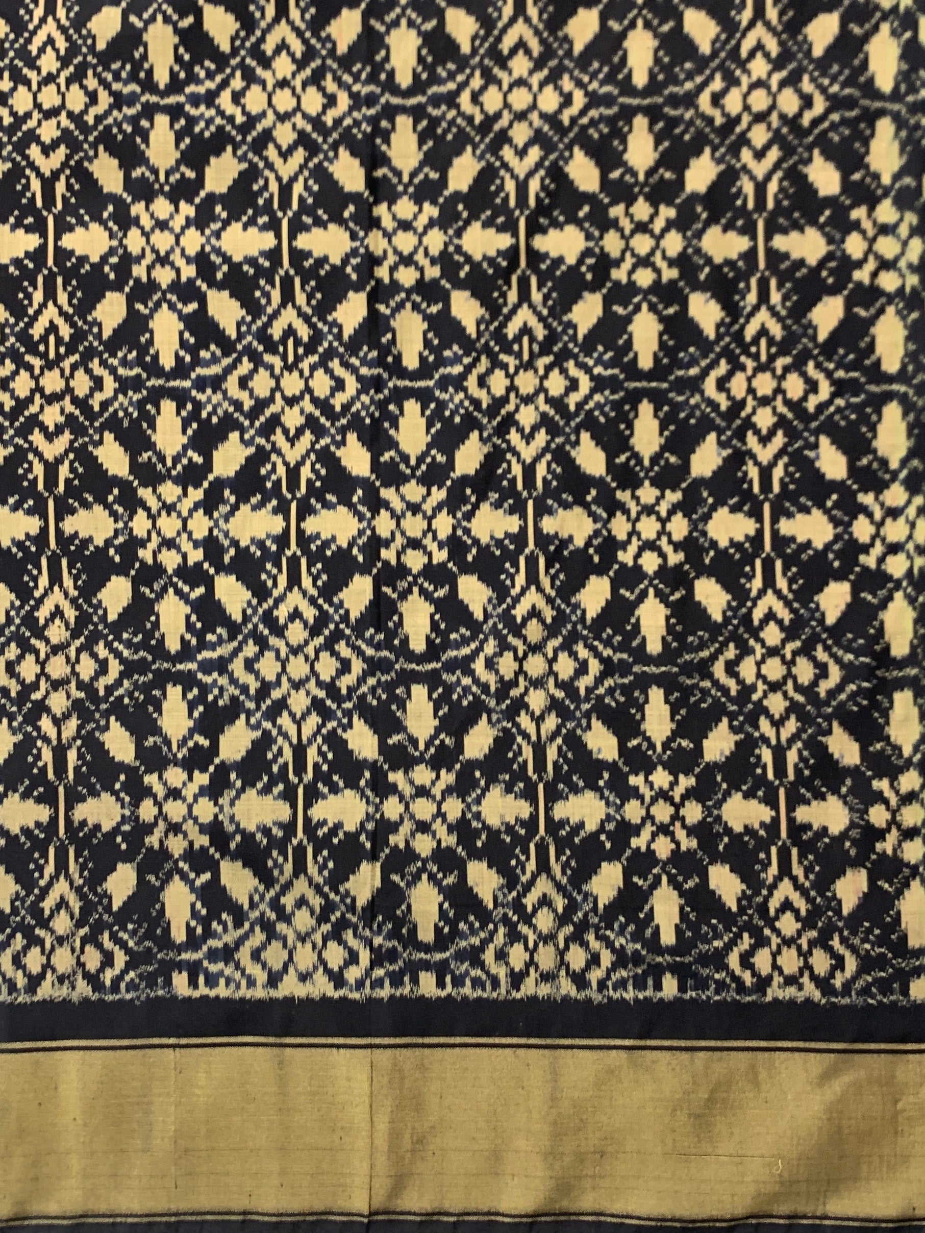 Ikat Saree Black In Colour