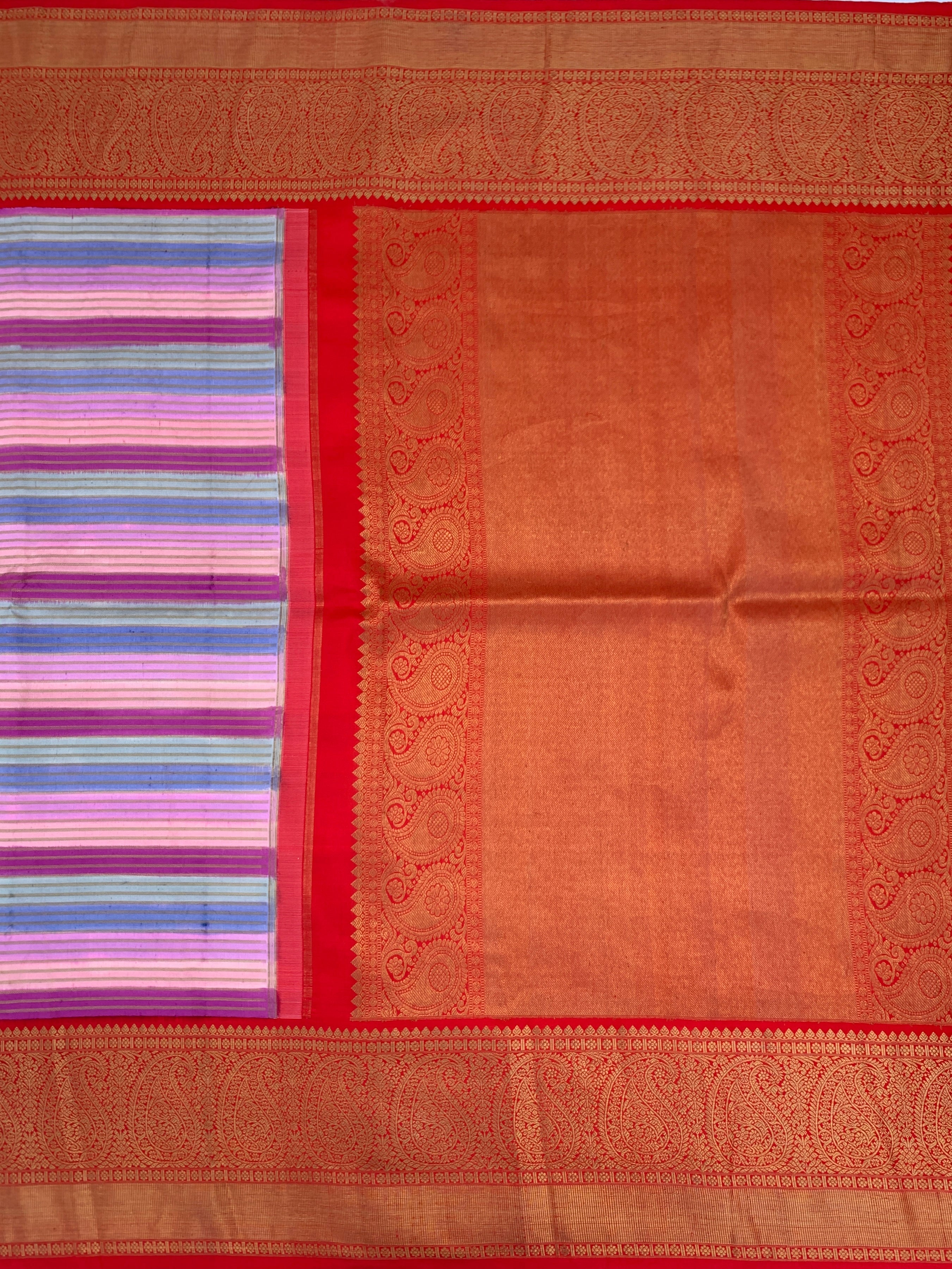 kanjeevaram brush painted Saree 