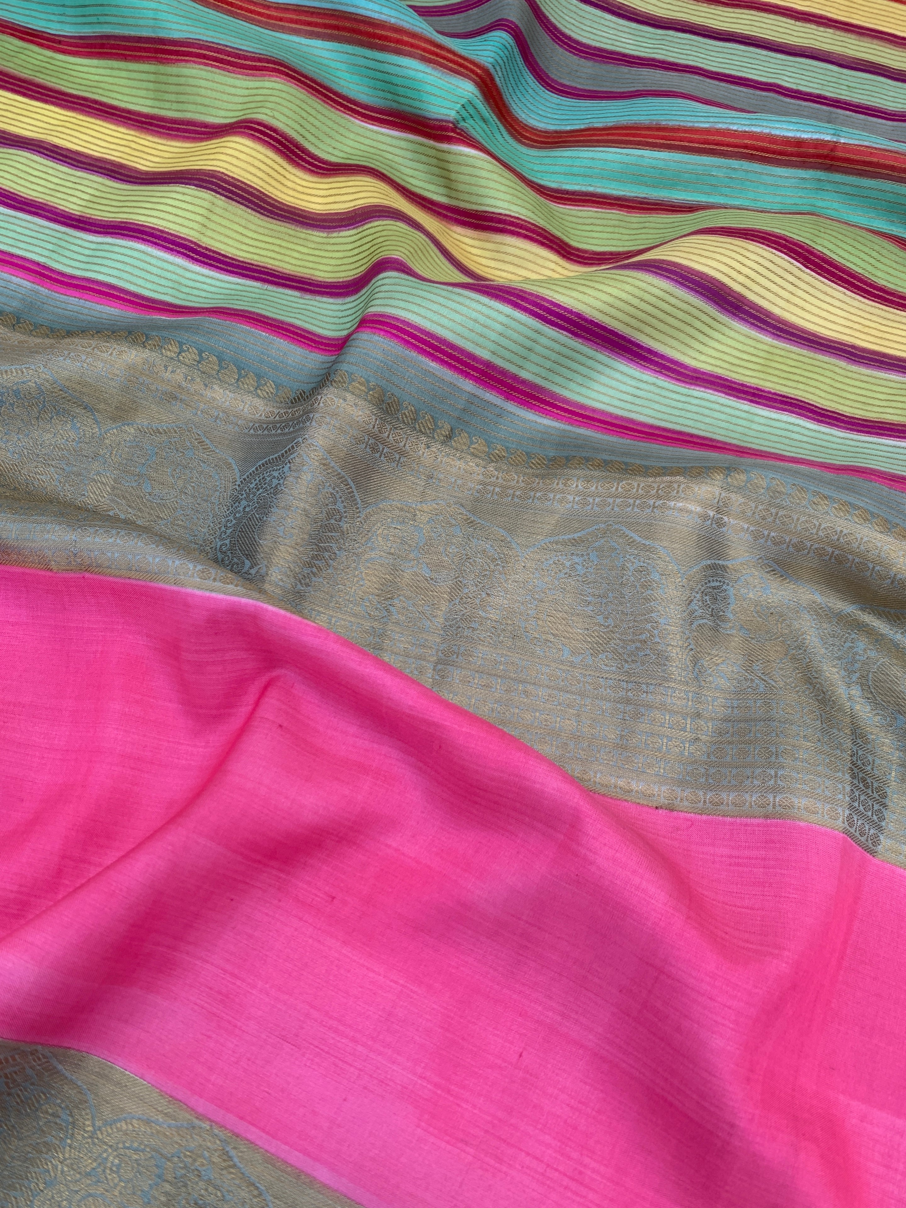 kanjeevaram brush painted Saree 