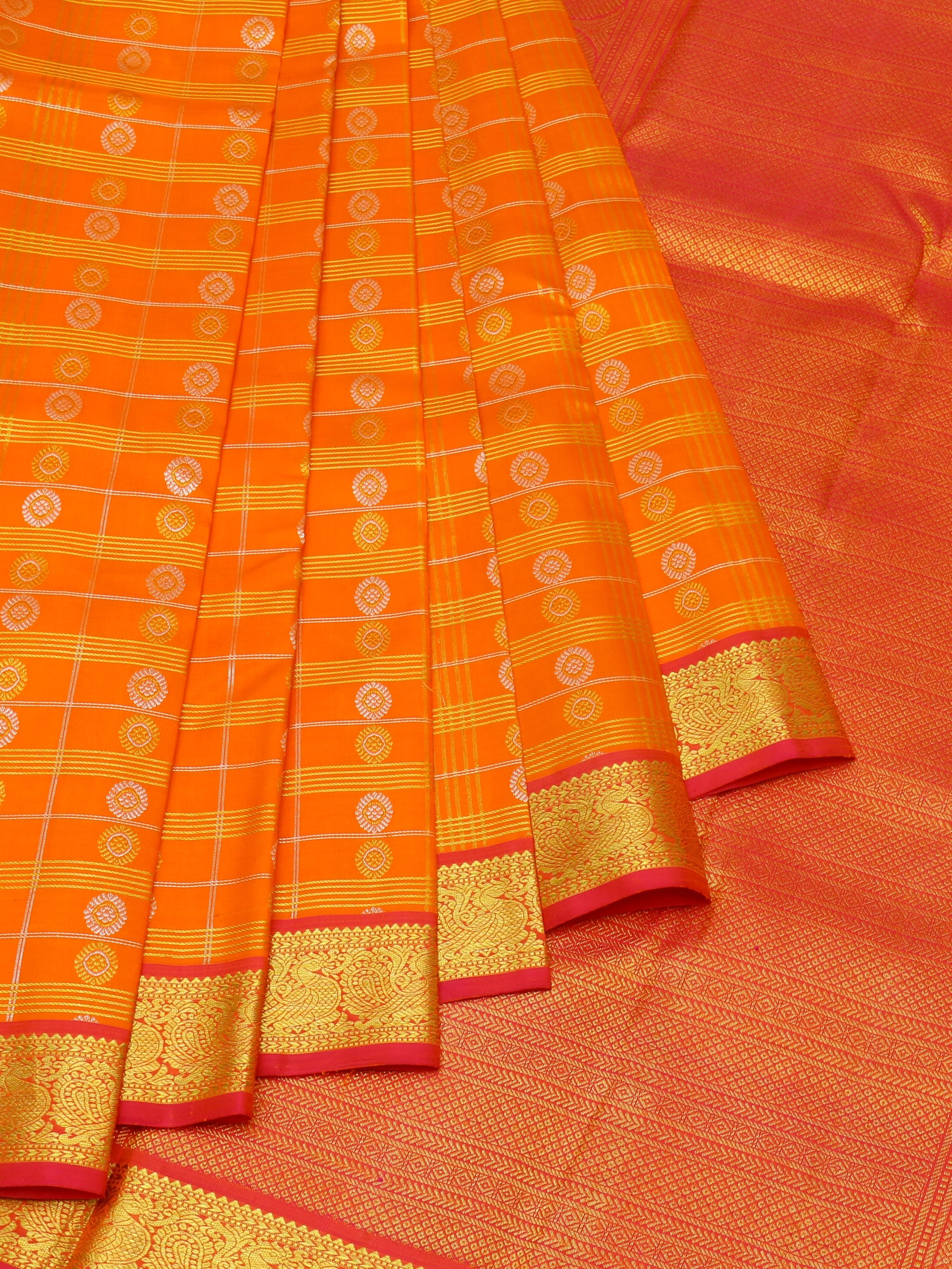 Radiant Sunshine: Traditional Kanjeevaram Silk Saree