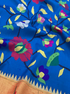 Paithani Saree Blue In Color