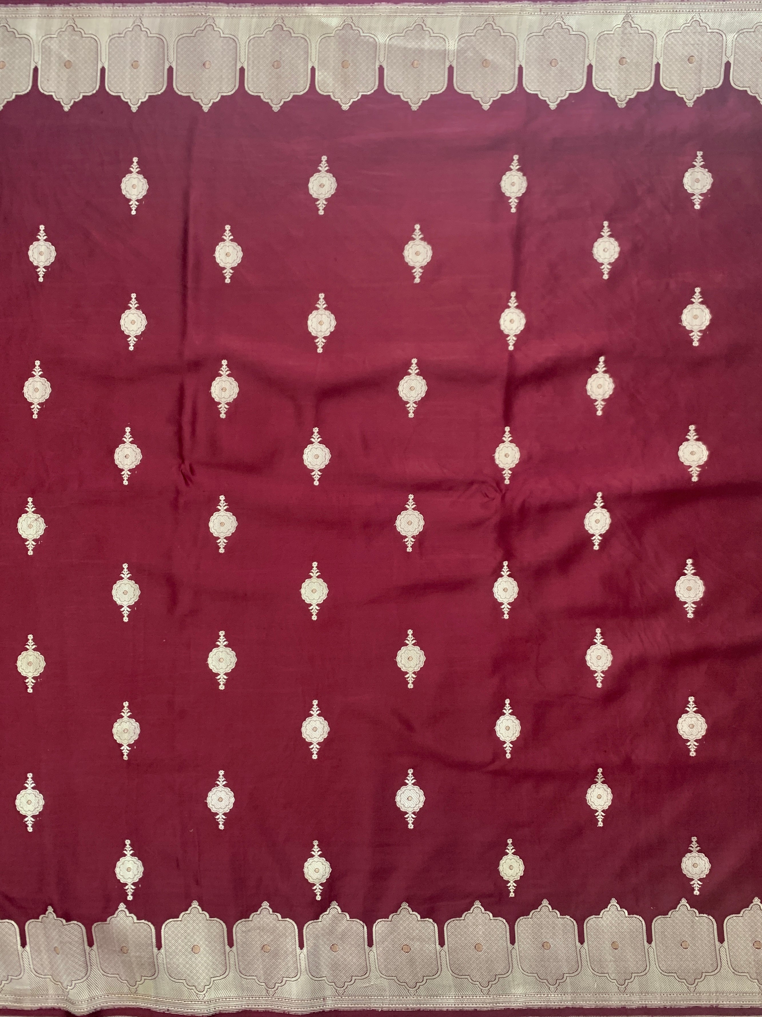 Mashru Silk Saree Wine In Colour