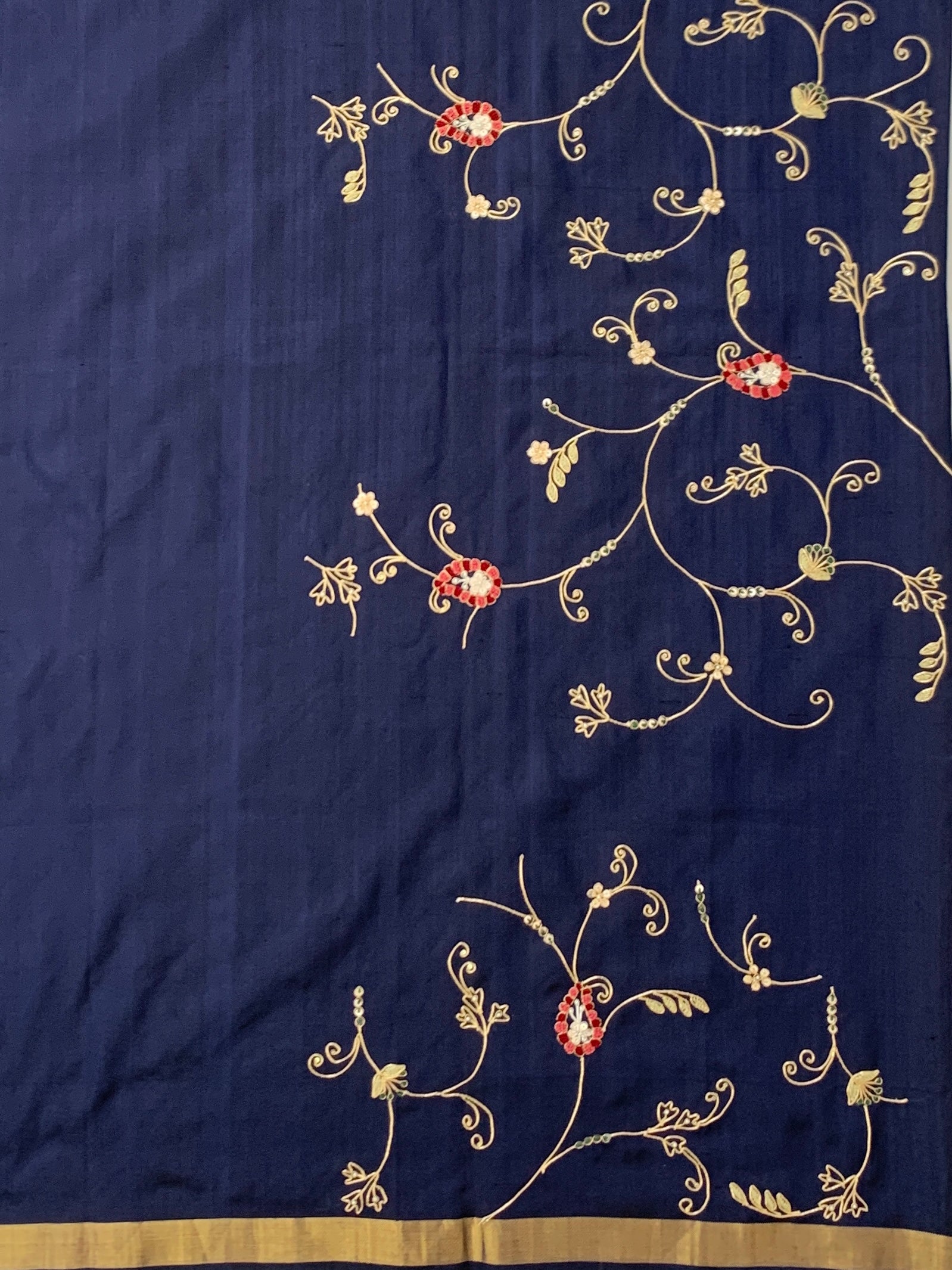 Patola Silk Saree Navy-Blue In Color