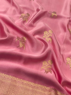 Mashru Silk Saree Light-Pink In Colour