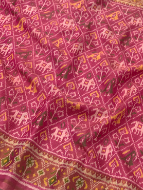 Rajkot Patola Saree Pastel-Pink In Color