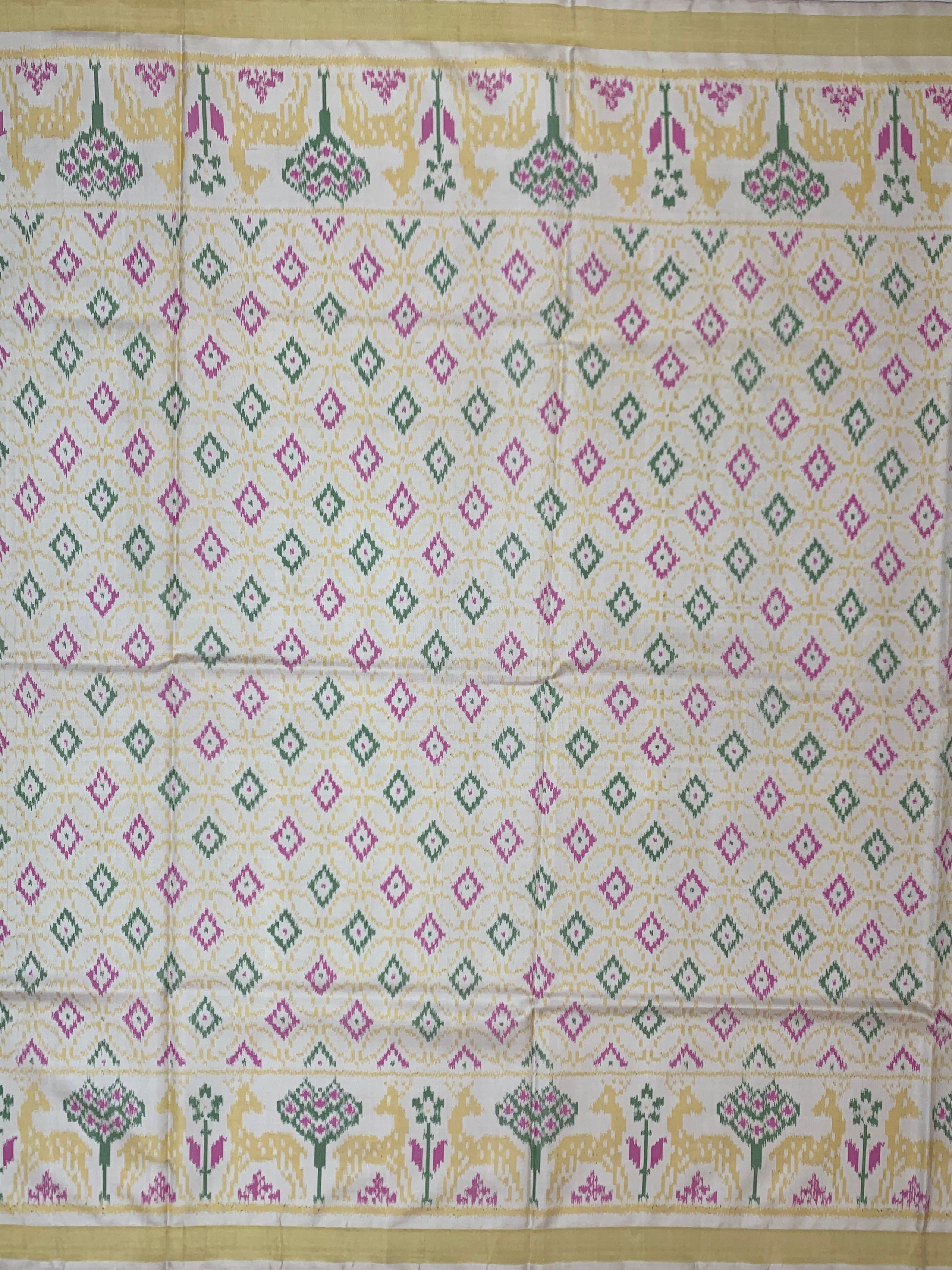 Ethereal Ivory and Pastel Multi Rajkot Patola Silk Saree