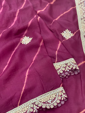 Tussore Saree Wine In Colour