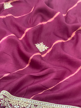 Tussore Saree Wine In Colour