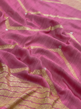 Tussore Georgette Saree Onion-Pink In Colour