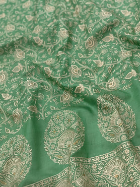 Tussore Saree Sea-Green In Colour