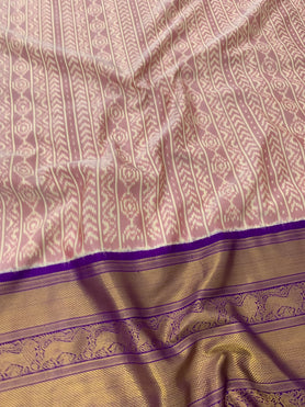 Kanjeevaram Ikat Silk Saree Mauve In Colour
