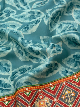 Tussore Saree Blue In Colour
