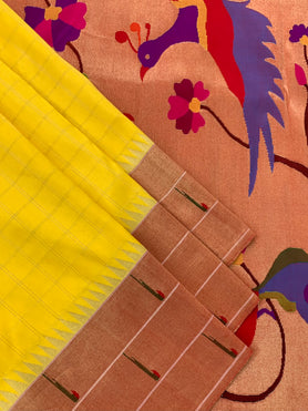 Paithani Saree Yellow In Colour
