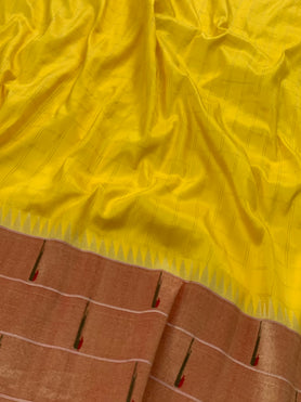 Paithani Saree Yellow In Colour