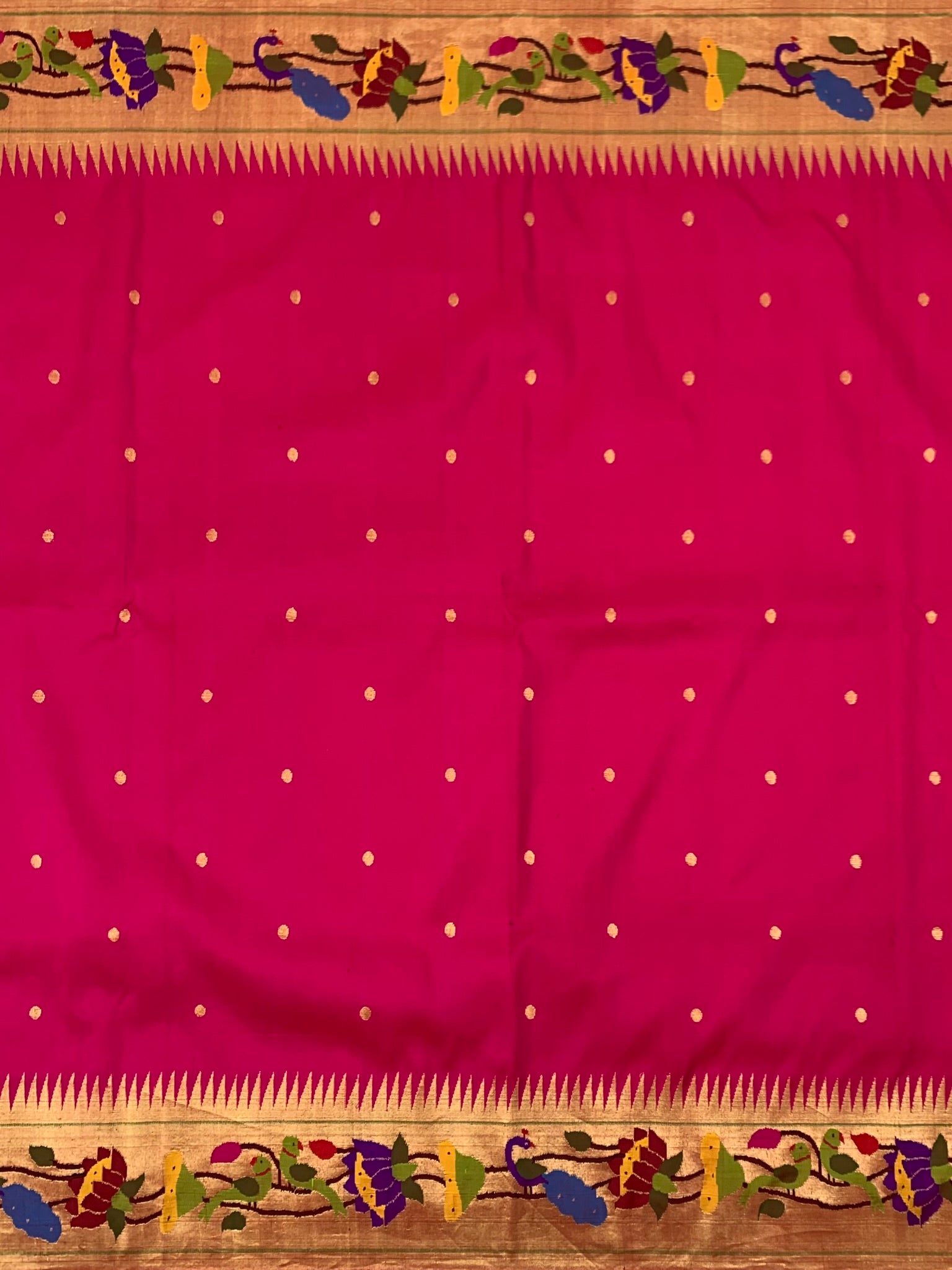 Paithani Saree Hot-Pink In Color