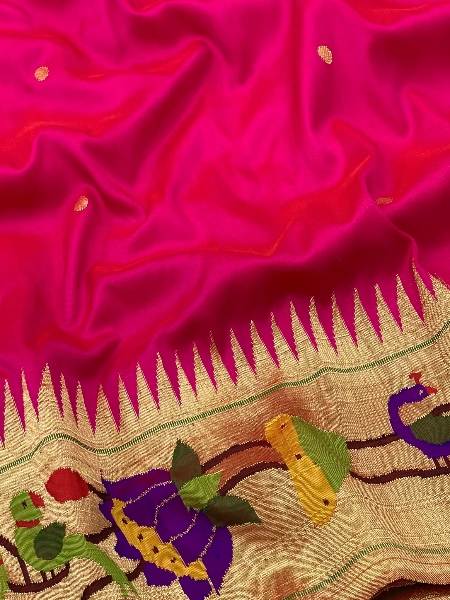 Paithani Saree Hot-Pink In Color