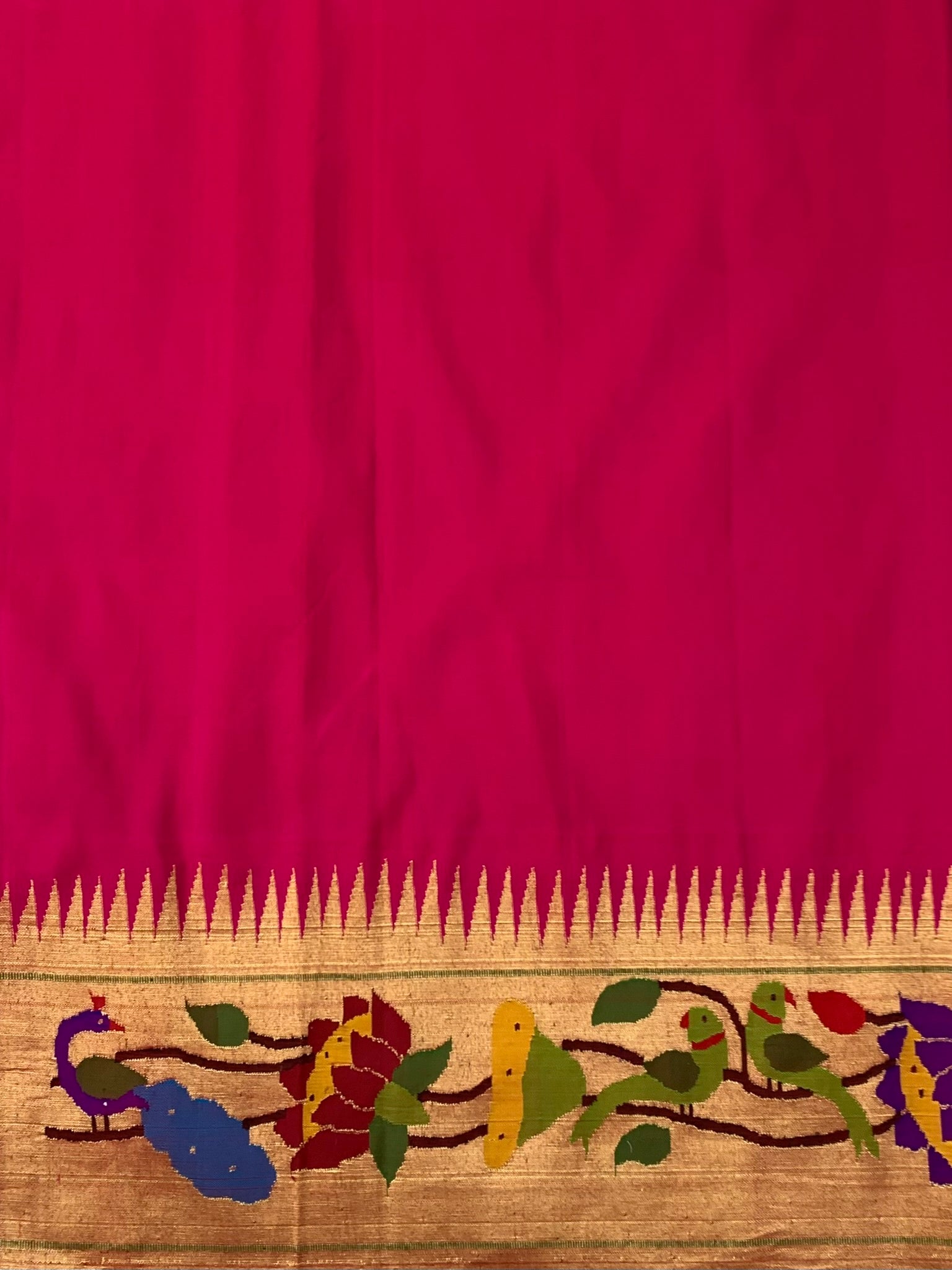 Paithani Saree Hot-Pink In Color