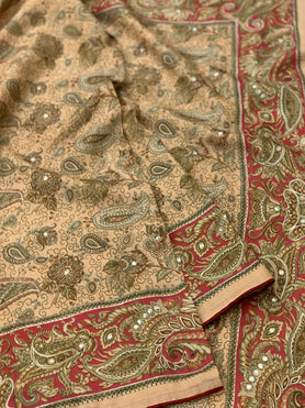 Tussore Saree Beige In Colour