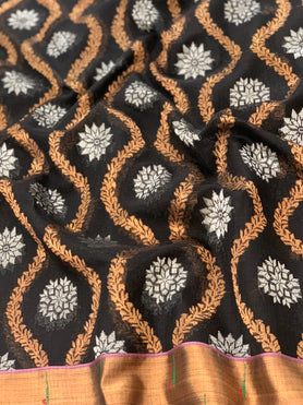 Zari Kota Saree Black In Colour