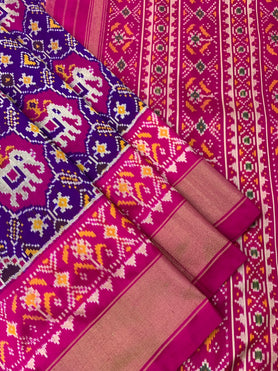 Ikat Saree Purple In Colour